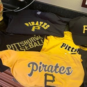 3 t-shirts, 2 tank tops, 2 hats 1 dry fit tank